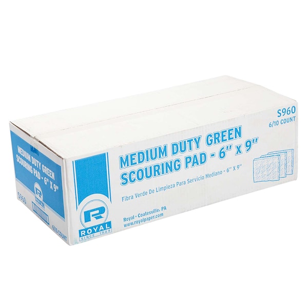 Amercareroyal Royal Medium Duty Green Scouring Pad, PK60 S960 - main